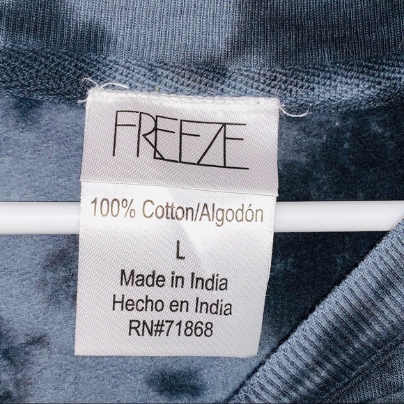New FREEZE Crop tie dye sweatshirt L gray - Picture 4 of 6